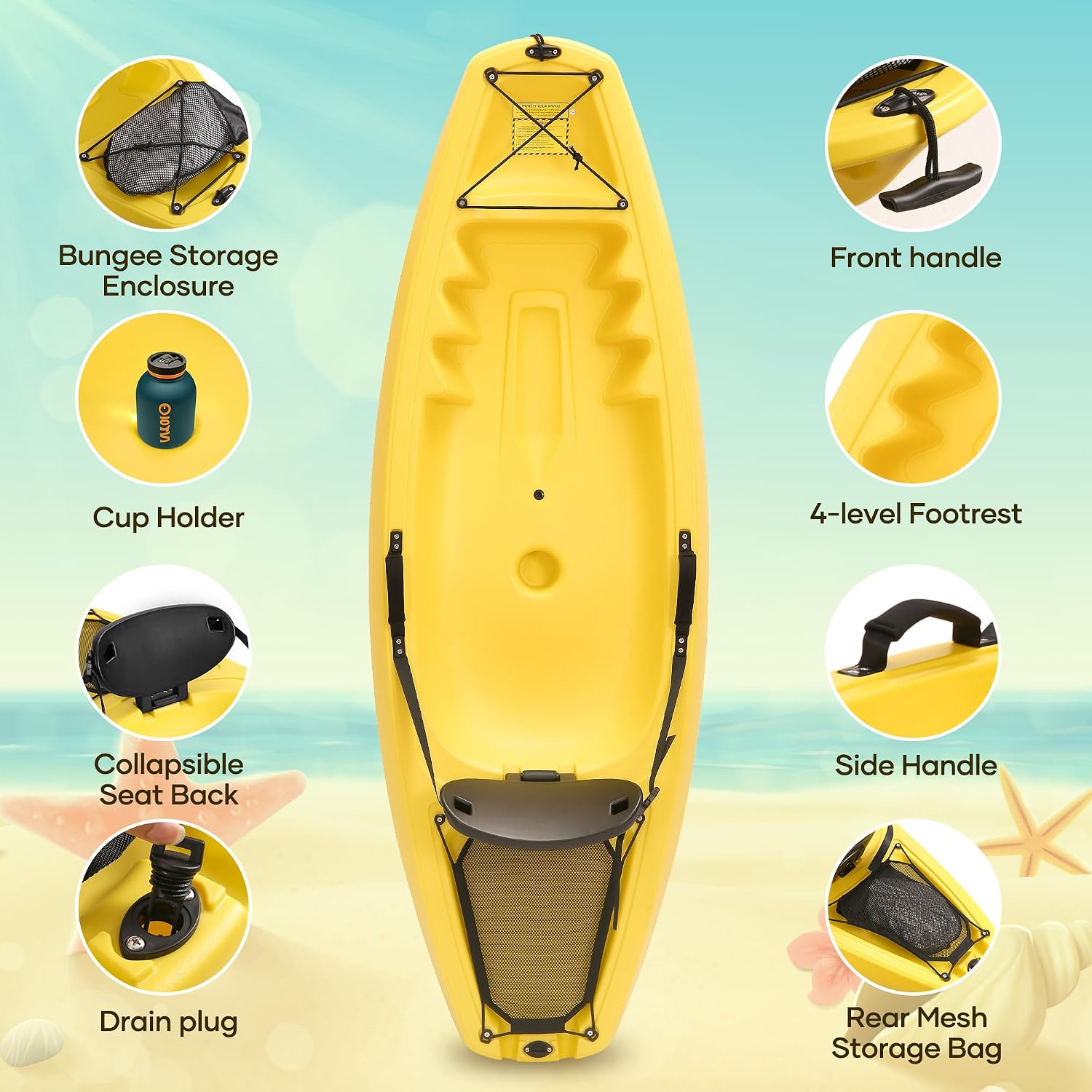 قارب كاياك مع مجداف بطول 6.5 ق - مراجعة Fishing Boat Paddle وسعره