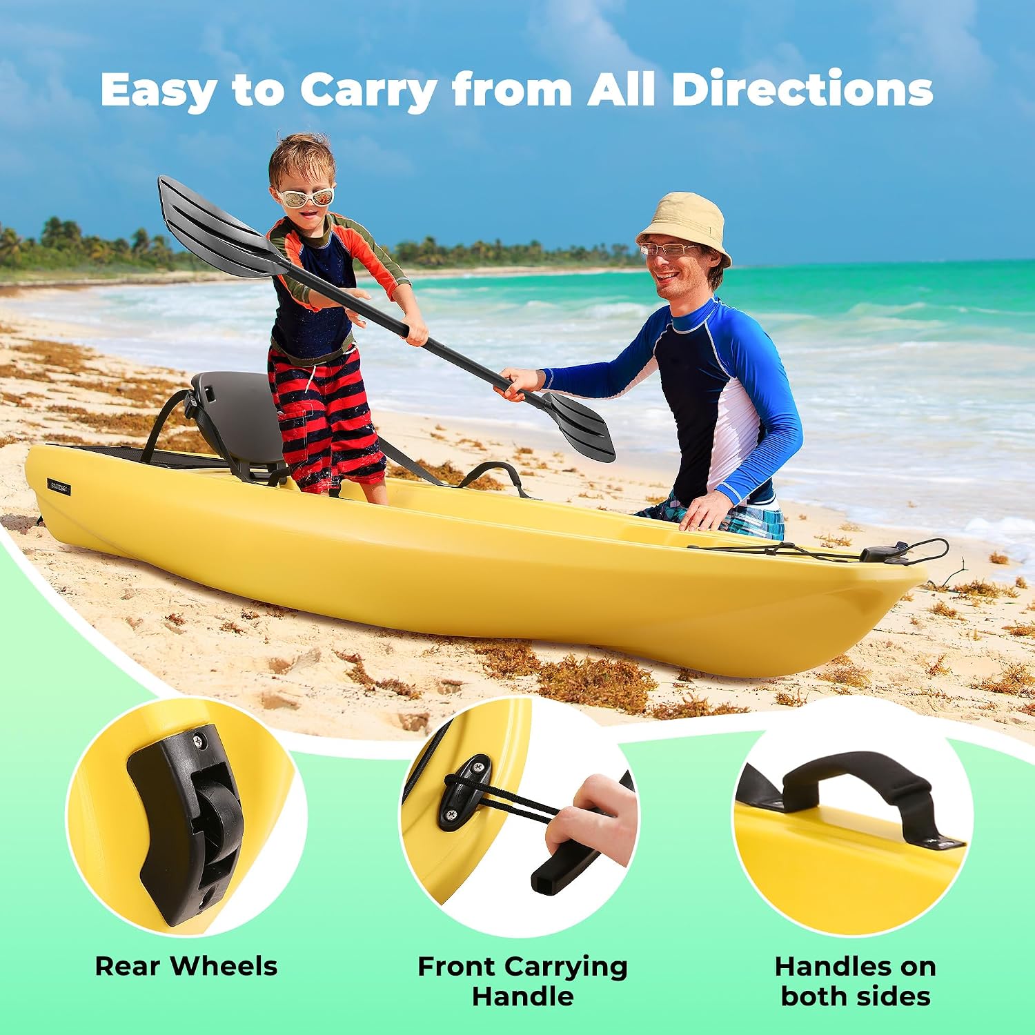 قارب كاياك مع مجداف بطول 6.5 ق - مراجعة Fishing Boat Paddle وسعره
